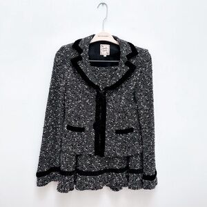 Vintage Nanette Lepore Two Piece Tweed Skirt Blazer Suit Set